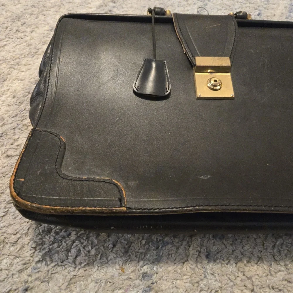 PEAL & CO. for BROOKS BROTHERS Bridle Leather Briefcase / Lawyer Bag - ENGLAND
